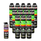 Montažna pena za pištolo B2 Montageschaum 12 x 750 ml 1 x Čistilo