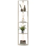 HOMCOM Talna svetilka s 4 policami, LED svetilka 3000K nastavljiva na 3 stopnje, moderna stojalna svetilka iz MDF, 4 police, 41x29.5x163.5 cm, hrast
