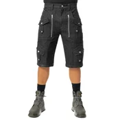 Moške kratke hlače - jeans POIZEN INDUSTRIES - WHISTLER - BLACK STONEWASH - SH-WHISM-BS