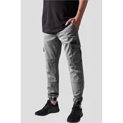 Washed Cargo Twill Jogging Pants Grey