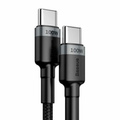 Kabel Baseus Cafule PD2.0 100W USB kabel za brzo punjenje za Type-C (20V 5A) 2m sivo + crno (6953156216365)