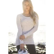 Womens Sweater with Long Wide Neckline UC - White