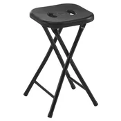 Kopalniški stolček, 26x45,5x26cm, črn - Črna - 260x455x260 mm - Gedy - 24 - Jeklo; plastika - Sedež za prho/kopalniški stolček - Kvadratni - 260 - 455 - 260 - 100 - 14