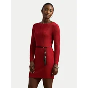 LAUREN RALPH LAUREN Pletena obleka 200971346001 Rdeča Slim Fit