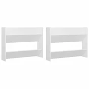 Vidaxl Stenska omarica za čevlje 2 kosa bela 80x18x60 cm iverna pl.