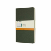 MOLESKINE Beležnice Cahier L, linijirane, 3 kosi, temno zelena