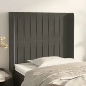 Vidaxl vidaXL Vzglavje s krilci temno sivo 83x16x118/128 cm žamet