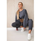 Włoski Viscose set sweatshirt + pants graphite
