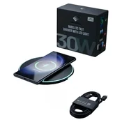 Komplet za hitro polnjenje 30W brezžičnega polnilnika, podloga QI 3A CC, podatkovni kabel, združljiv s Samsung S25 S24 S23 S22 S20