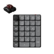 Keychron K0 Max brezžična nizkoprofilna mehanska numerična tipkovnica, rjava stikala, RGB, črna (K0M-H3)
