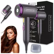 Zenwire Zenwire ShineCore M1 potovalni zložljivi sušilnik za lase z ionizacijo 1500 W, 3 načini, Turbo, koncentrator, črn, (5000195753)