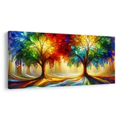 Slika mistična drevesa življenja v barvah - 80x40