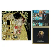 Carmani STEKLENI PLADENJ ZA SKODELICE GUSTAV KLIMT POLJUB ČRNI JEDILNI MIZI
