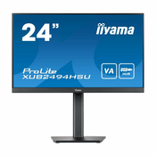 IIYAMA Monitor LED XUB2494HSU-B2 VA 23.8 1920 x 1080 @75Hz 250 cd/m2 3000:1 4ms HDMI DP USB 3.2 x 2 HDCP swivel, tilt, pivot, HAS, Speakers, 3y - XUB2494HSU-B2