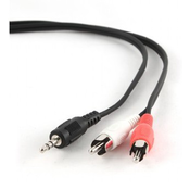 Gembird gembird 5m, 3,5mm/2xrca, m/m avdio kabel črna, rdeča, bela