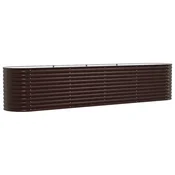 Vidaxl Dvignjena gredica Rjava 400 x 80 x 81 cm Jeklo