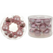 eoshop Stekleni okraski, pr.4cm, cena 18ks v PVC embalaži VAK023-ruzova3