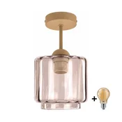 BRILAGI - LED stropna svetilka R GLASS 1xE27/60W/230V O 15 cm bež/dimljeno bež