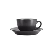 Tea cup with saucer, porcelain, 250ml, Seasons, Black - Porland