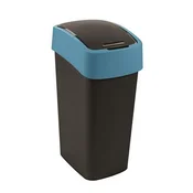Koš za odpadke z dvižnim pokrovom, 45 l, CURVER Pacific flip bin, črno/moder