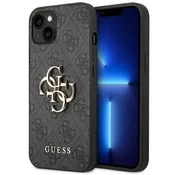 shumee Ovitek za iPhone 14 Guess 4G z velikim kovinskim logotipom, siv