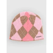 Empyre Argyle Shag Beanie pink