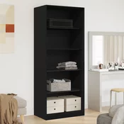 Vidaxl Črna hrastova omara 80 x 50 x 200 cm - Kvalitetno obdelan les