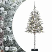 Vidaxl Umjetno božično drevo z okrasnimi kroglami 120 cm 150 LED