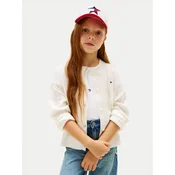 Tommy Hilfiger Pletena jopica KG0KG09378 Bela Relaxed Fit