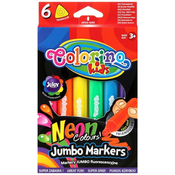 Neonski markeri Colorino Kids - Jumbo, 6 boja