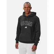 adidas Majica dugih rukava Collegiate Script Graphic Hoodie KC7187 Crna Regular Fit