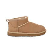 UGG za dekleta. 1130750K Classic Ultra Mini usnjeni gležnjarji bež barve (32.5), Ravna stran, Priložnostno, Domača obla&