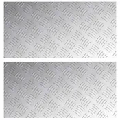 Vidaxl Stopnice Pravokotna 2 szt. srebrna 60 x 30 cm Aluminij