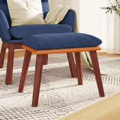 shumee vidaXL Stolček za noge moder 45x29,5x35 cm blago in umetno usnje