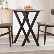 Blagovaonski stol X-oblika 80x50x75 cm od borovine i celik