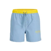 Jack & Jones Junior Kratke kopalne hlače JPSTMaui Archive  svetlo modra / temno rumena