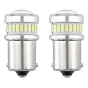 slomart LED žarnici AMiO CANBUS BA15S P21W 24+6SMD, bela, 12-24V