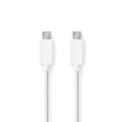 Nedis Polnilni kabel USB-C na USB-C 1.00 m, USB 2.0, 480 Mbps, 60 W, bel