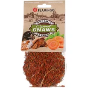 FLAMINGO Roll sijeno, poslastica za male životinje i kunice, mrkva, 75g