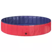 vidaXL vidaXL Zložljiv bazen za pse Rdeča in modra O 160 x 30 cm PVC, (5000207874)