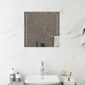 vidaXL LED kopalniško ogledalo Transparentno 50 x 50 cm kaljeno steklo