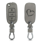 Navlaka za kljuceve auta s dizajnom srce za VW Škoda Seat - siva