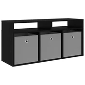 Vidaxl Nizek šalter s predalom Črna Orehovina 102 x 32 x 48,5 cm