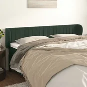 Vidaxl vidaXL Vzglavje s krilci temno zeleno 203x23x78/88 cm žamet