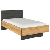 Xora POSTELJA 90 cm x 200 cm , leseni material barve grafita, barve hrasta