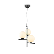 Mat črna viseča svetilka s steklenim senčilom o 40 cm Pure – Trio