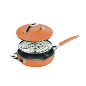 Rosmarino All In One duboka tava s poklopcem, 28 cm, narančasta