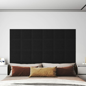 vidaXL Stenski paneli 12 kosov črni 30x30 cm blago 1,08 m2