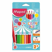 Bojice drvene Maped ColorPeps Maxi trokutaste 12/1 MAP834010