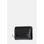Calvin Klein Denarnica Ck Metallic Flap Zip Around LV04F1103G Črna